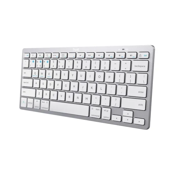 Belaidė klaviatūra Trust 24651 Qwerty US Sidabras Monochrominis
