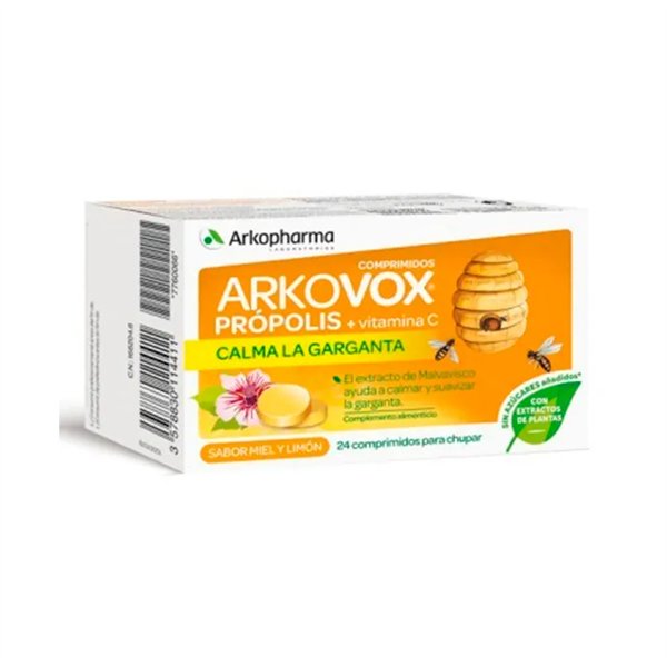 Arkopharma Arkovox Propolis + Vitamin C 24 Honey-Lemon Tablets 