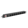 Schuko 19" 6 virzienu daudzligzdu adapteris Lanberg PDU-06E-0200-BK (2 m)