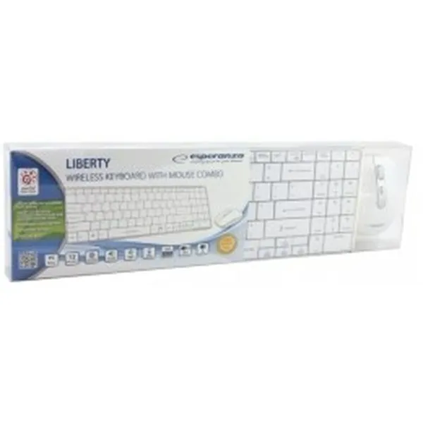 Klaviatūra ir pelė Esperanza EK122W Balta QWERTY