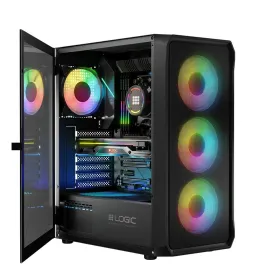 ATX Semi-tower Korpus Logic PORTOS ARGB Valge Must