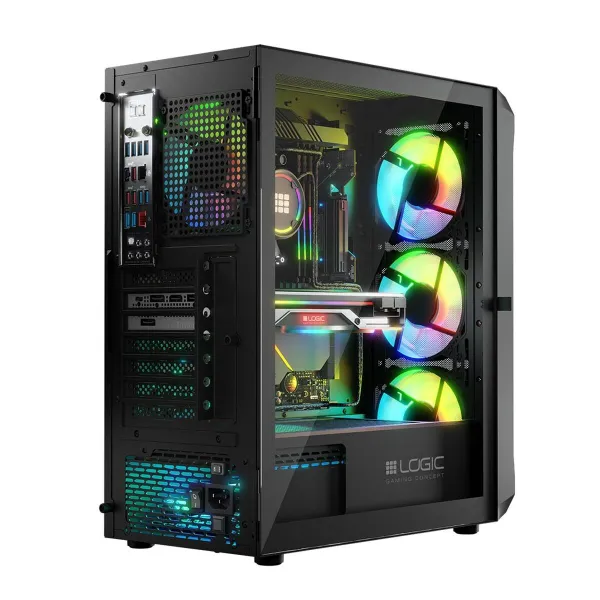 ATX Semi-tower Korpus Logic PORTOS ARGB Valge Must