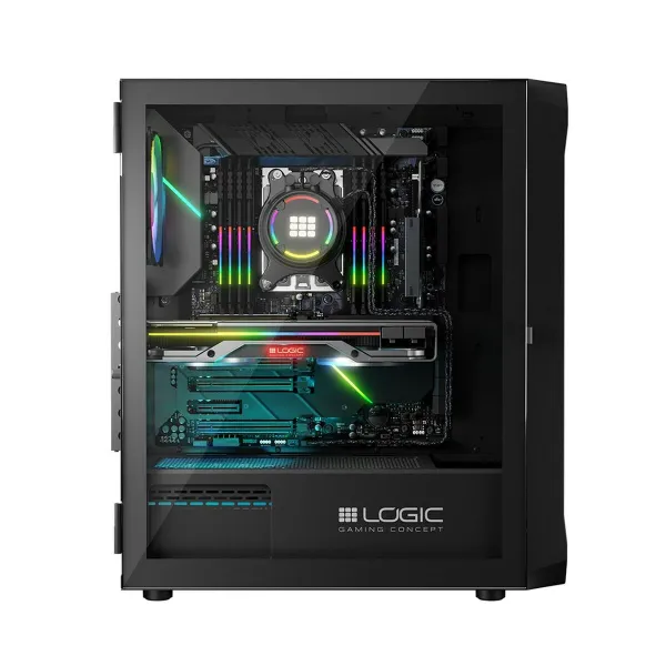 ATX Semi-tower Korpus Logic PORTOS ARGB Valge Must