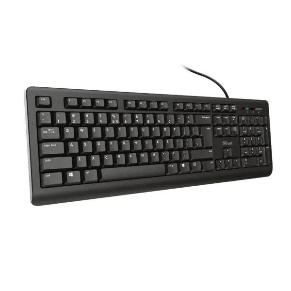 Klaviatūra Trust 23880 Juoda Anglų EEUU QWERTY