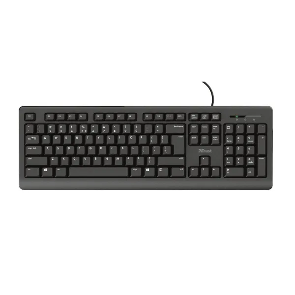 Klaviatūra Trust 23880 Juoda Anglų EEUU QWERTY