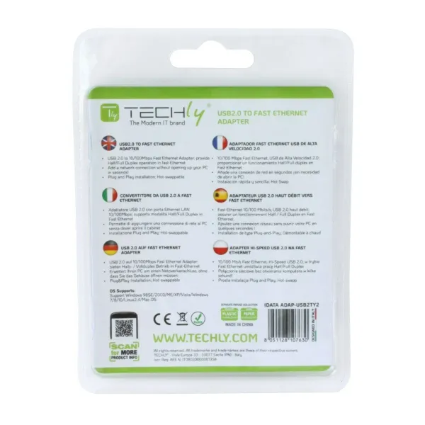 USB uz Tīkla Adapteris Techly 107630 15 cm