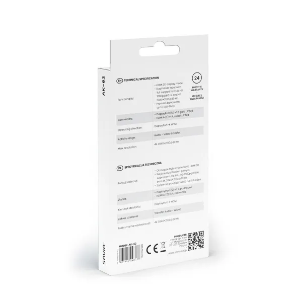 DisplayPort – HDMI adapteris Savio AK-62 20 cm