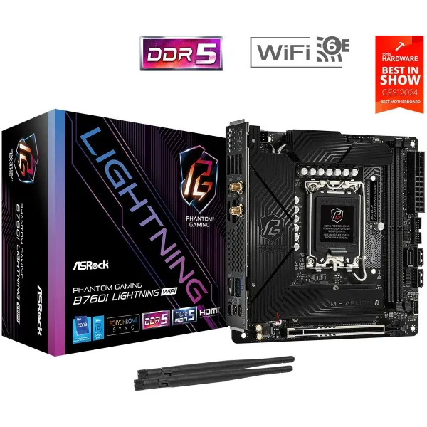 Pagrindinė plokštė ASRock B760I LIGHTNING WIFI LGA 1700 Intel B760