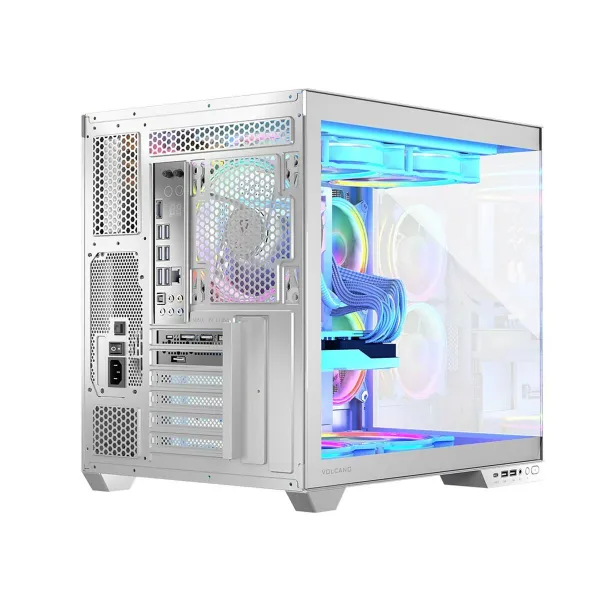 ATX Semi-tower Korpus Modecom Volcano Panorama APEX ARGB Valge
