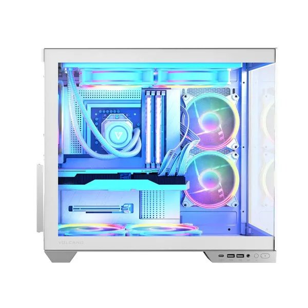 ATX Semi-tower Korpus Modecom Volcano Panorama APEX ARGB Valge