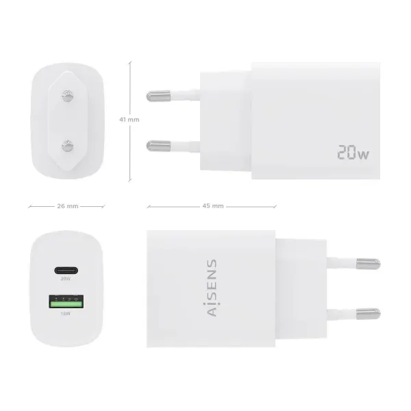 Wall Charger Aisens A110-0754 White Multicolour