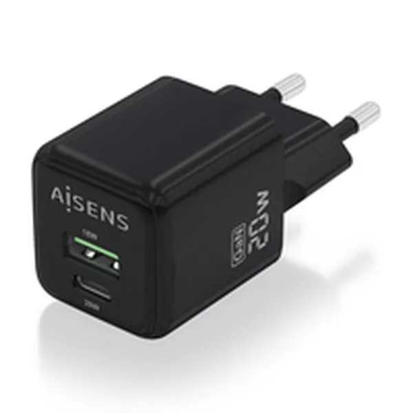 Wall Charger Aisens ASCH-20W2P011-BK Black