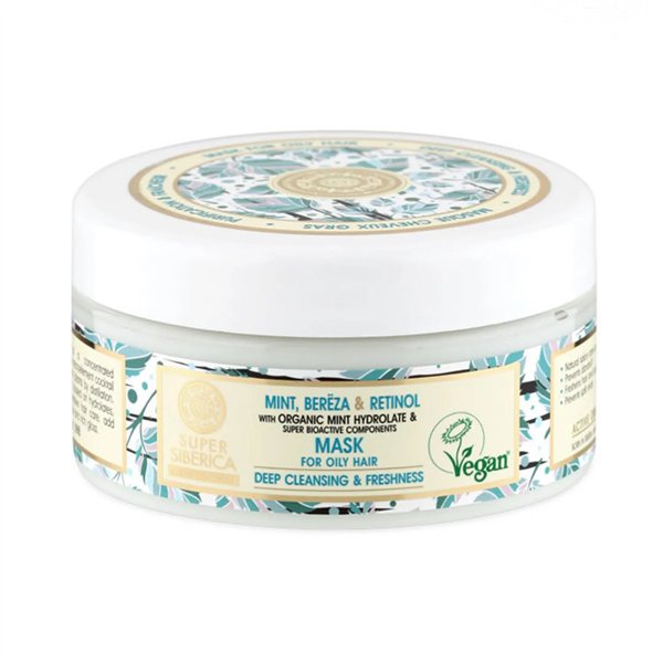 Natura Siberica Menta Abedul Retinol Mascarilla Capilar Cabello Graso 400ml