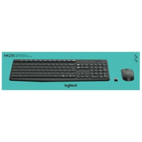 Klaviatūra ir belaidė pelė Logitech 920-007919 Juoda Pilka Ispaniška Qwerty