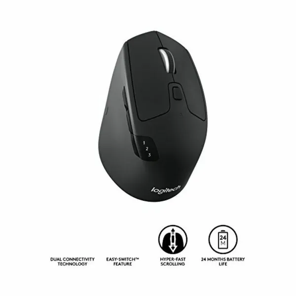 Optical Wireless Mouse Logitech M720 White Black 1000 dpi