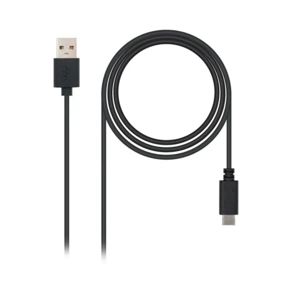 USB A - USB C kabelis NANOCABLE 10.01.210 Juoda