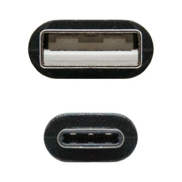 USB A - USB C kabelis NANOCABLE 10.01.210 Juoda