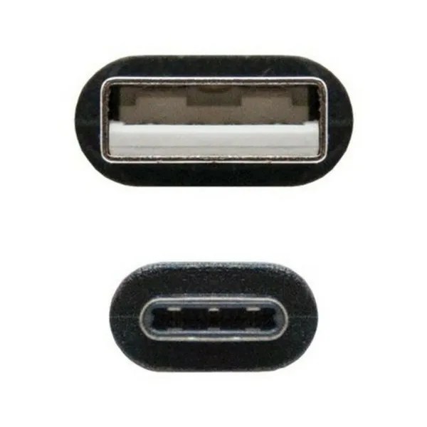 USB A - USB C kabelis NANOCABLE 10.01.210 Juoda