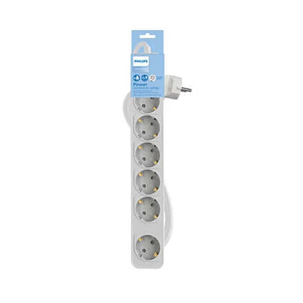 Strāvas virtene - 6 ligzdas ar Slēdzi Philips CHP2164W/62 (1,5 m)