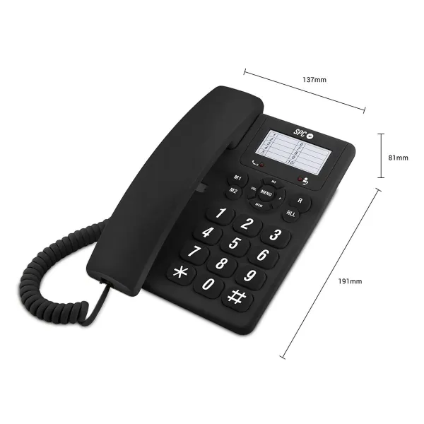 Fiksuotojo ryšio telefonas SPC Original Juoda