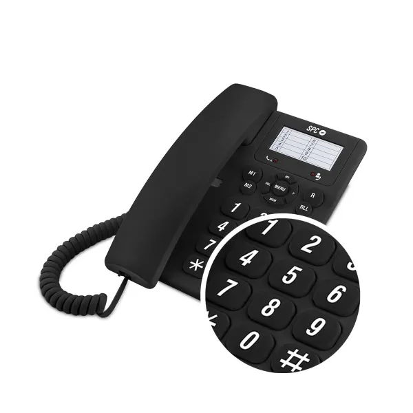 Fiksuotojo ryšio telefonas SPC Original Juoda