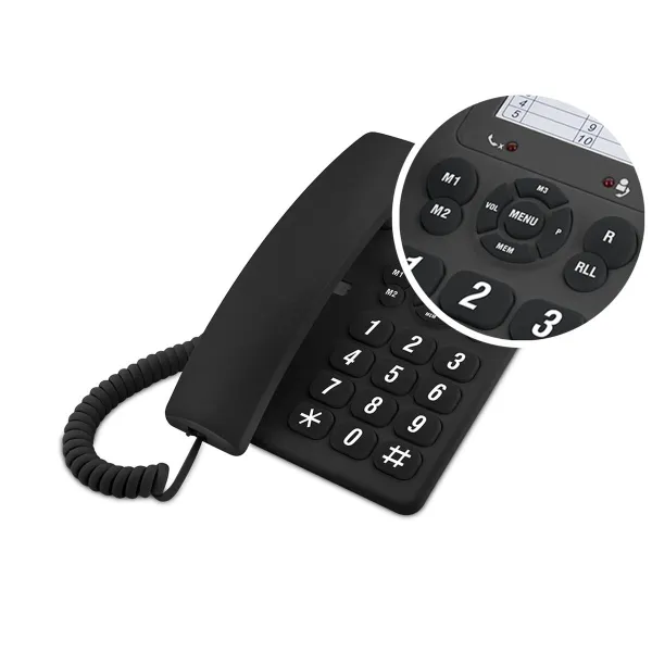 Fiksuotojo ryšio telefonas SPC Original Juoda