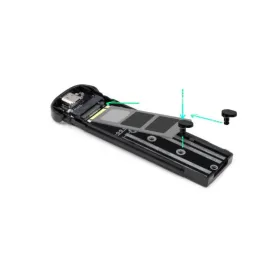 Ārējā kaste TooQ TQE-2201B Melns USB-C USB 3.0 M.2