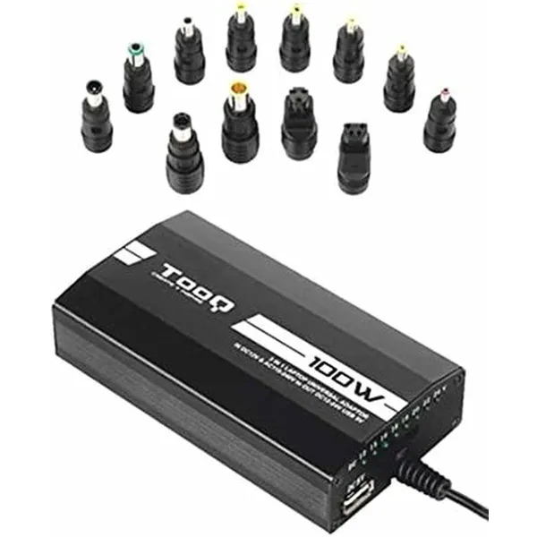 Nešiojamojo kompiuterio įkroviklis TooQ TQLC-100BS01M LED 100W Juoda
