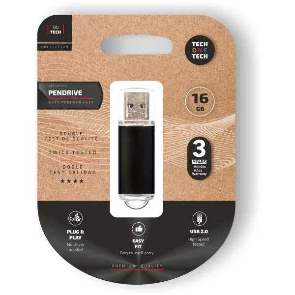 Zīmuļasināmais Tech One Tech TEC3006-16 16 GB Melns