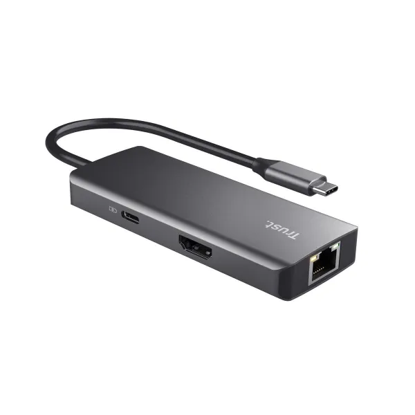 USB-разветвитель Trust 24968 Серебристый (1 штук)