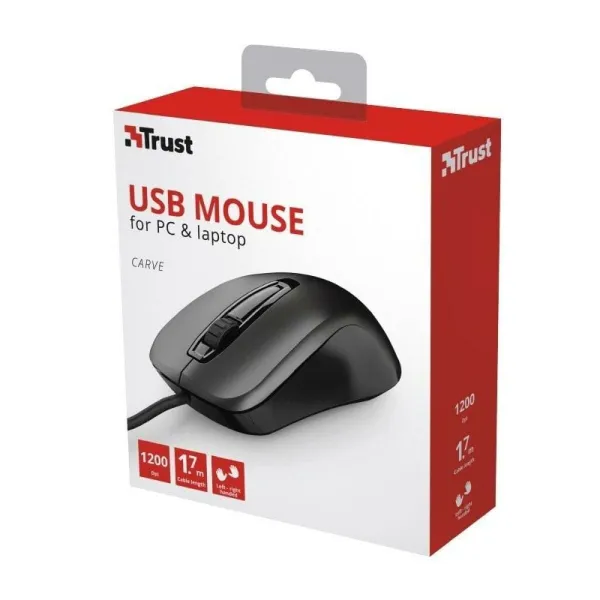 Mouse Trust Carve Black 1200 DPI