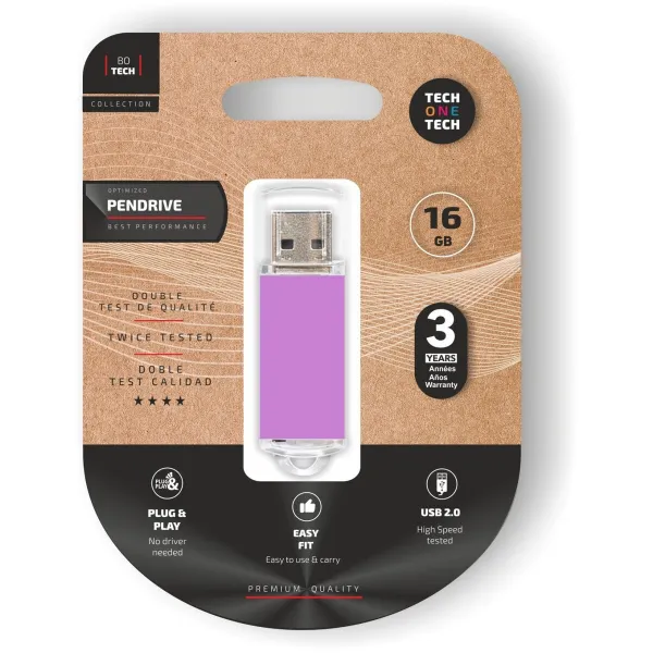 USB atmintukas Tech One Tech Basic 16 GB Purpurinis