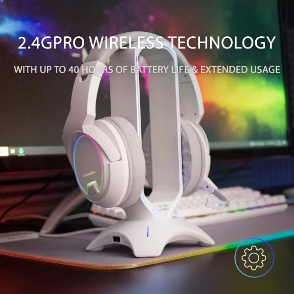 Headphones with Microphone Mars Gaming MHW-100 White