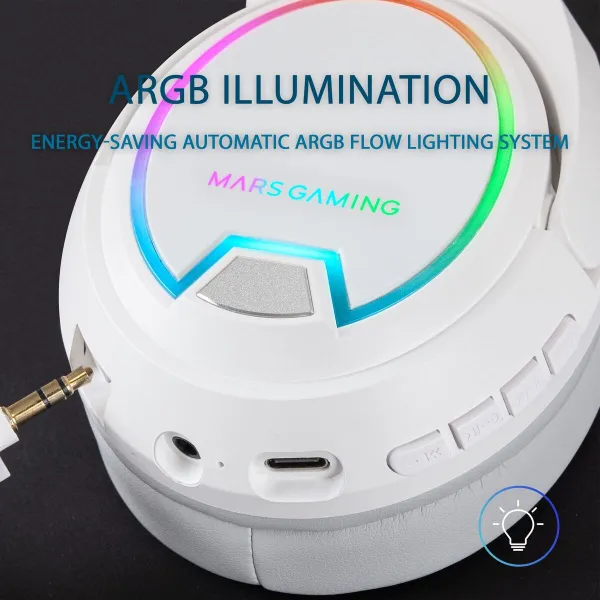Headphones with Microphone Mars Gaming MHW-100 White