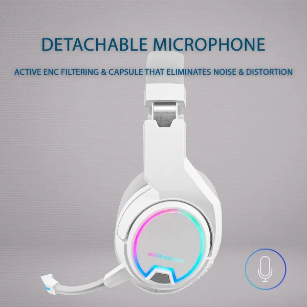 Headphones with Microphone Mars Gaming MHW-100 White
