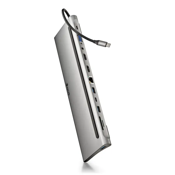 USB-разветвитель NGS WONDERDOCK12 Серый Серебристый