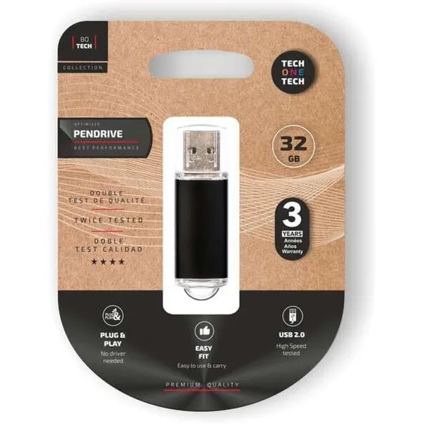 USB atmintukas Tech One Tech TEC3008-32 Juoda 32 GB