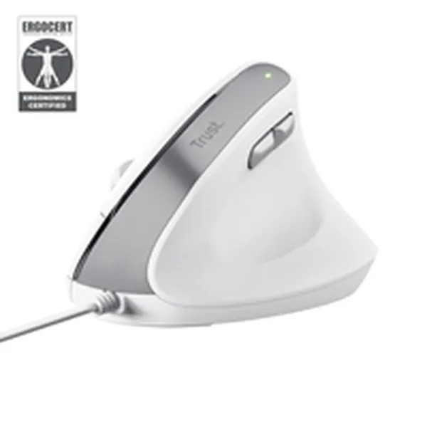 Ergonomic Optical Mouse Trust Bayo II White Black 2400 dpi