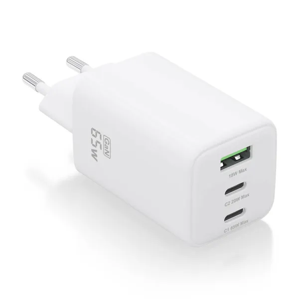 Wall Charger Aisens ASCH-65W3P041-W White Multicolour 65 W