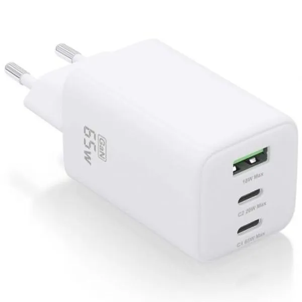 Wall Charger Aisens ASCH-65W3P041-W White Multicolour 65 W