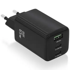 Wall Charger Aisens ASCH-65W3P042-BK Black Multicolour 65 W