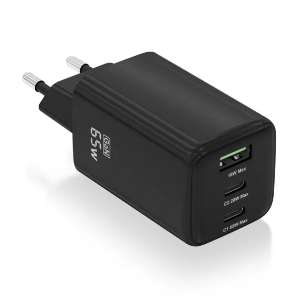 Wall Charger Aisens ASCH-65W3P042-BK Black Multicolour 65 W
