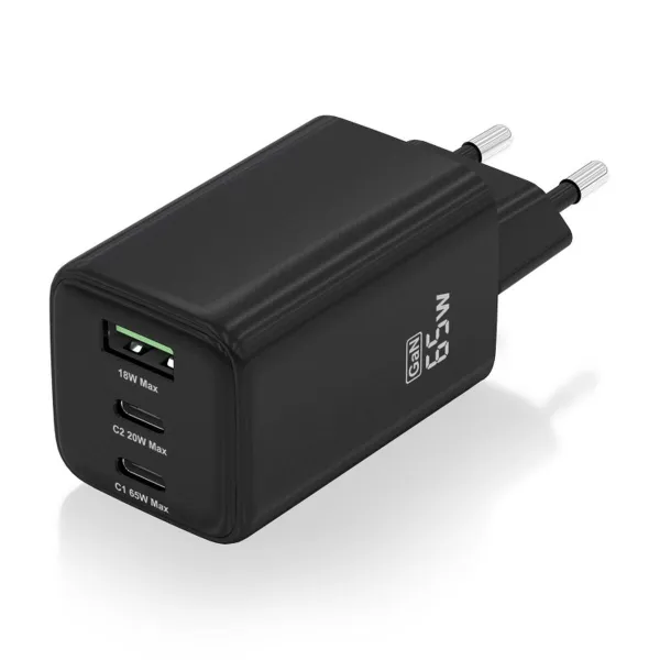 Wall Charger Aisens ASCH-65W3P042-BK Black Multicolour 65 W