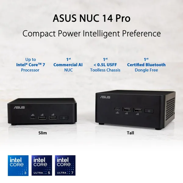 Mini Dators Asus NUC 14 Pro RNUC14RVKI300002I Intel Core 3 100u