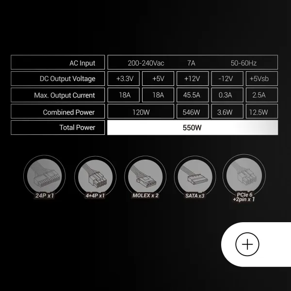 Power supply Mars Gaming MPIII550PW