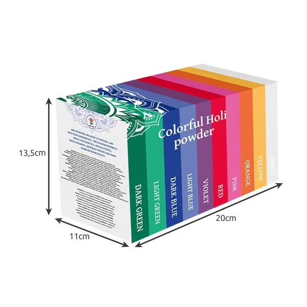 Holi värvipulber - komplekt 10x100g