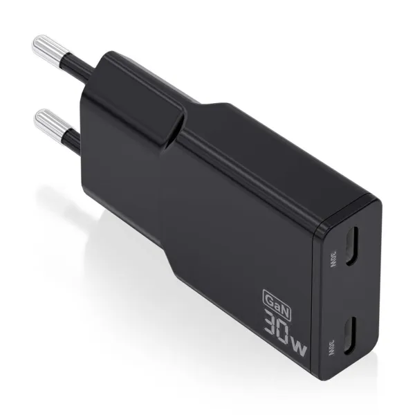 Wall Charger Aisens ASCH-30W2P049-BK Black 30 W