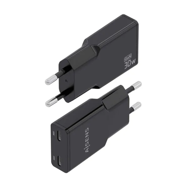 Wall Charger Aisens ASCH-30W2P049-BK Black 30 W