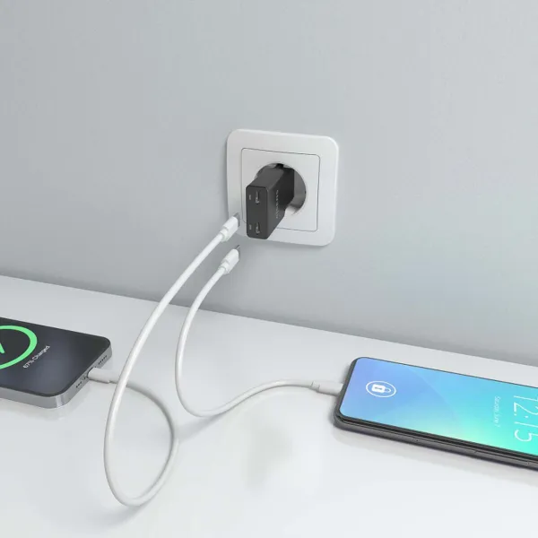 Wall Charger Aisens ASCH-30W2P049-BK Black 30 W
