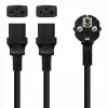Кабель питания NANOCABLE CEE7-M a 2xC13-H 3 m Чёрный 3 m